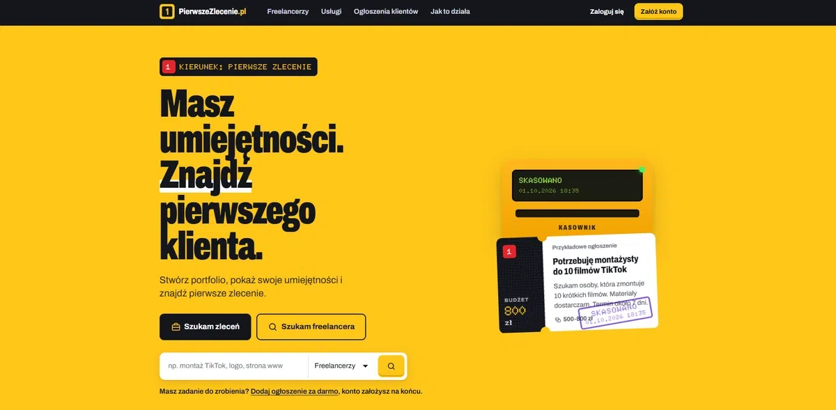 Strona pierwszezlecenie – zrzut ekranu realizacji KreativSEO