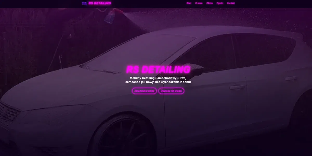Strona RS Detailing – zrzut ekranu realizacji KreativSEO